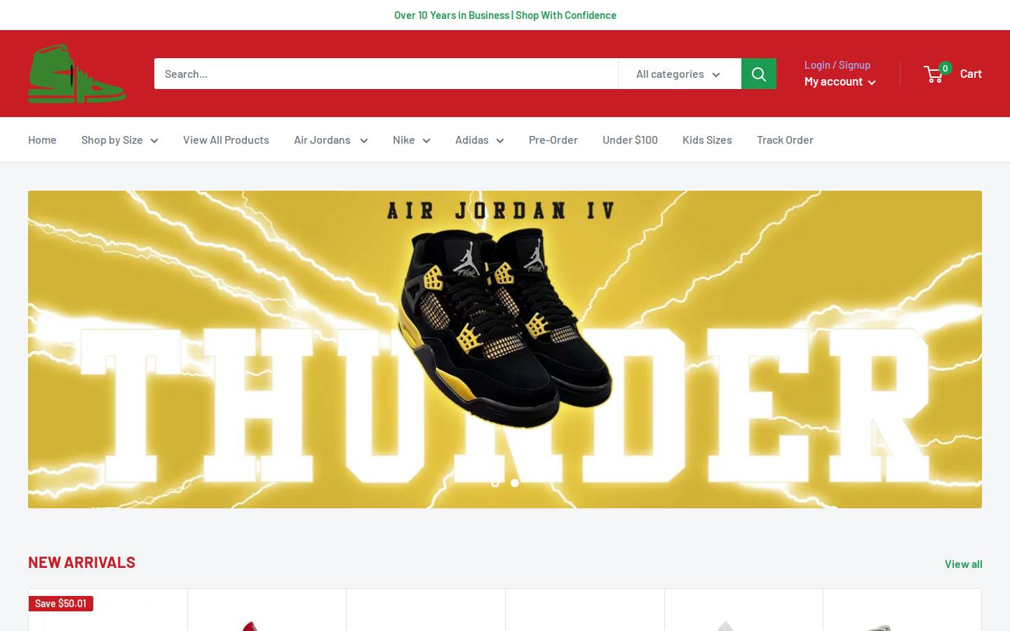 sneakerprovider.com homepage screenshot