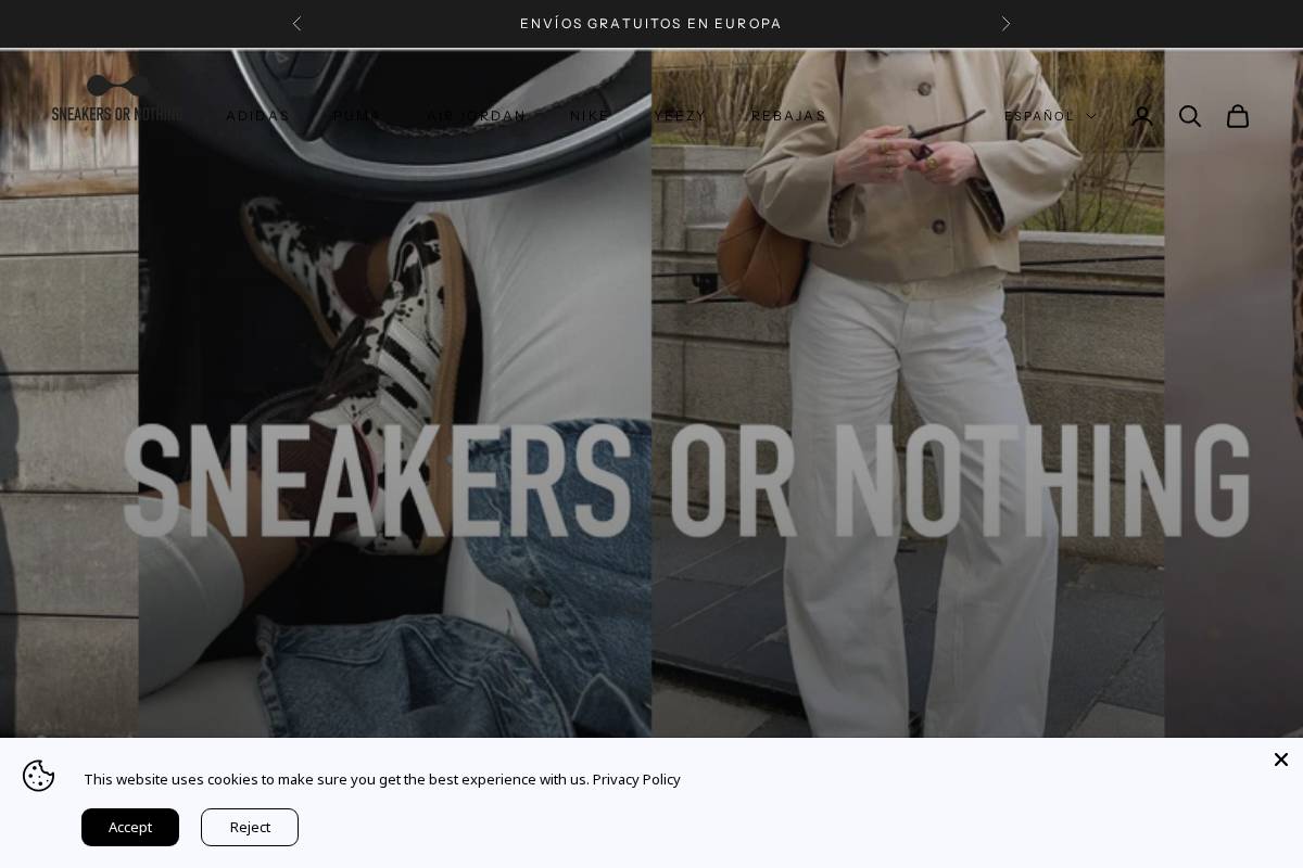 Sneakers Ornothing homepage screenshot