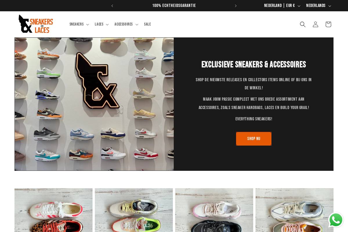 Sneakers & Laces homepage screenshot