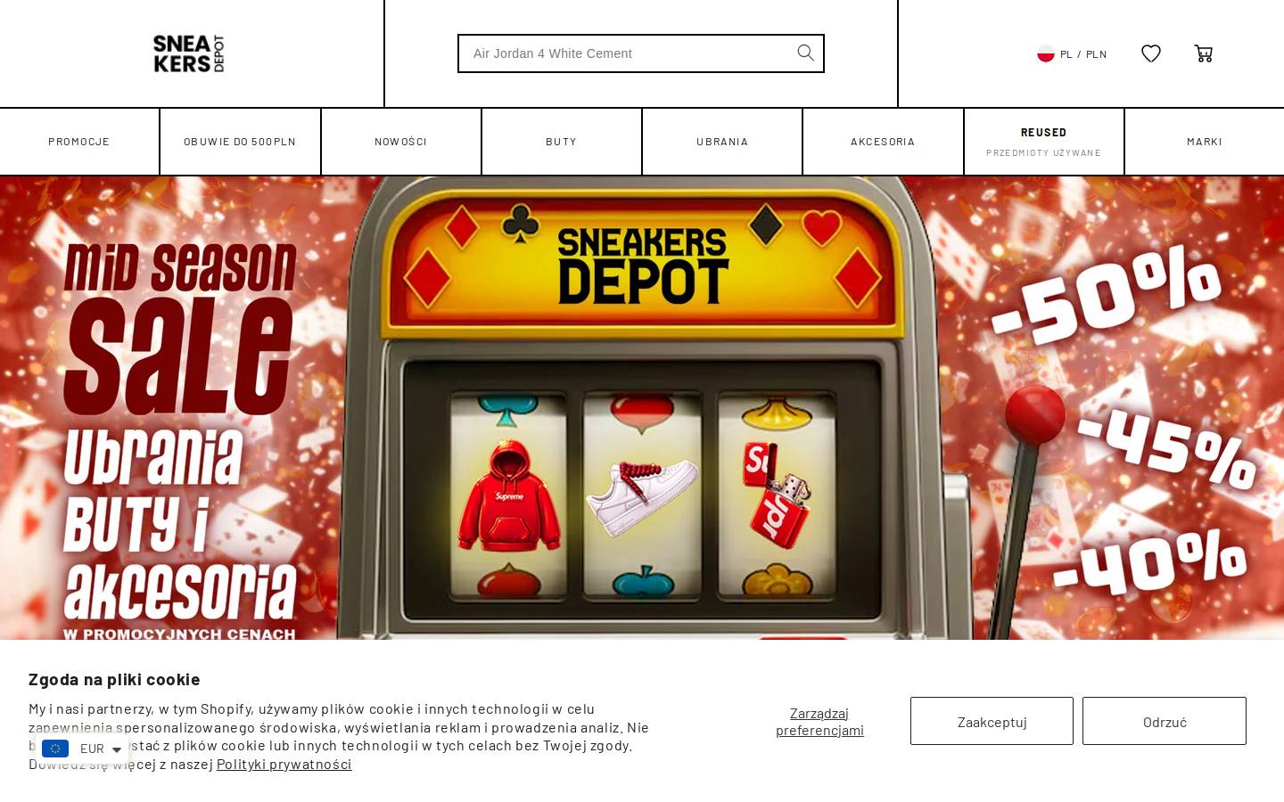 sneakersdepot.pl homepage screenshot
