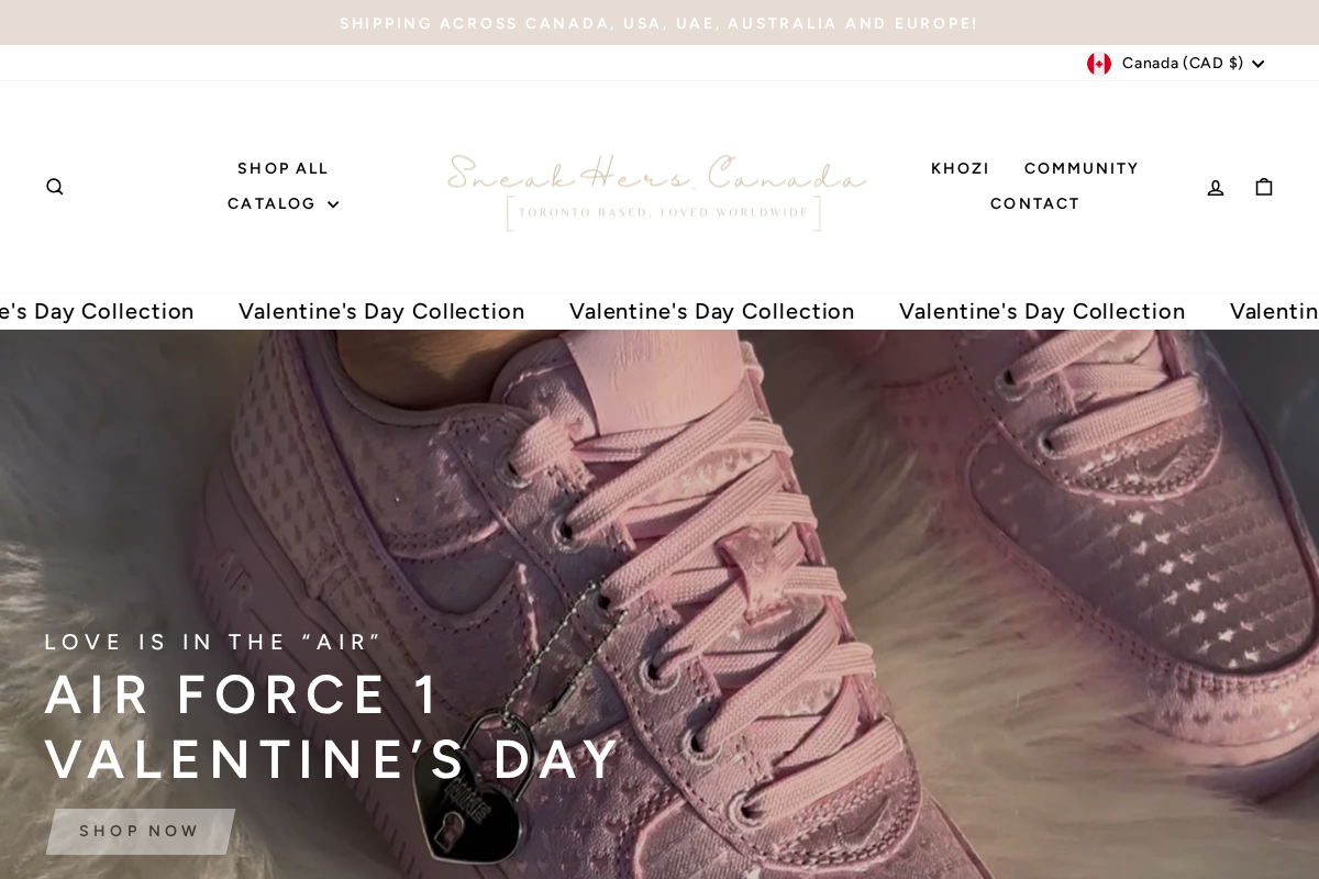 Sneakherscanada homepage screenshot