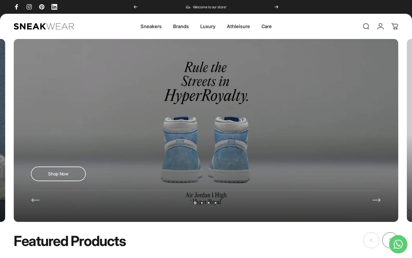 sneakwear.in homepage screenshot