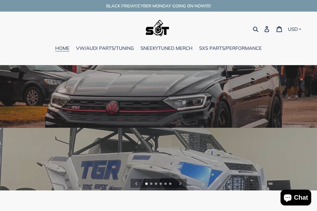 sneekytuned.com homepage screenshot