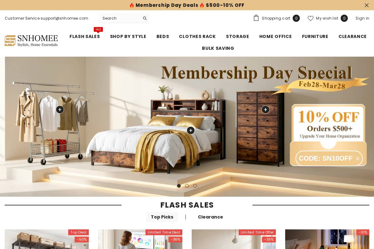 snhomee.com homepage screenshot