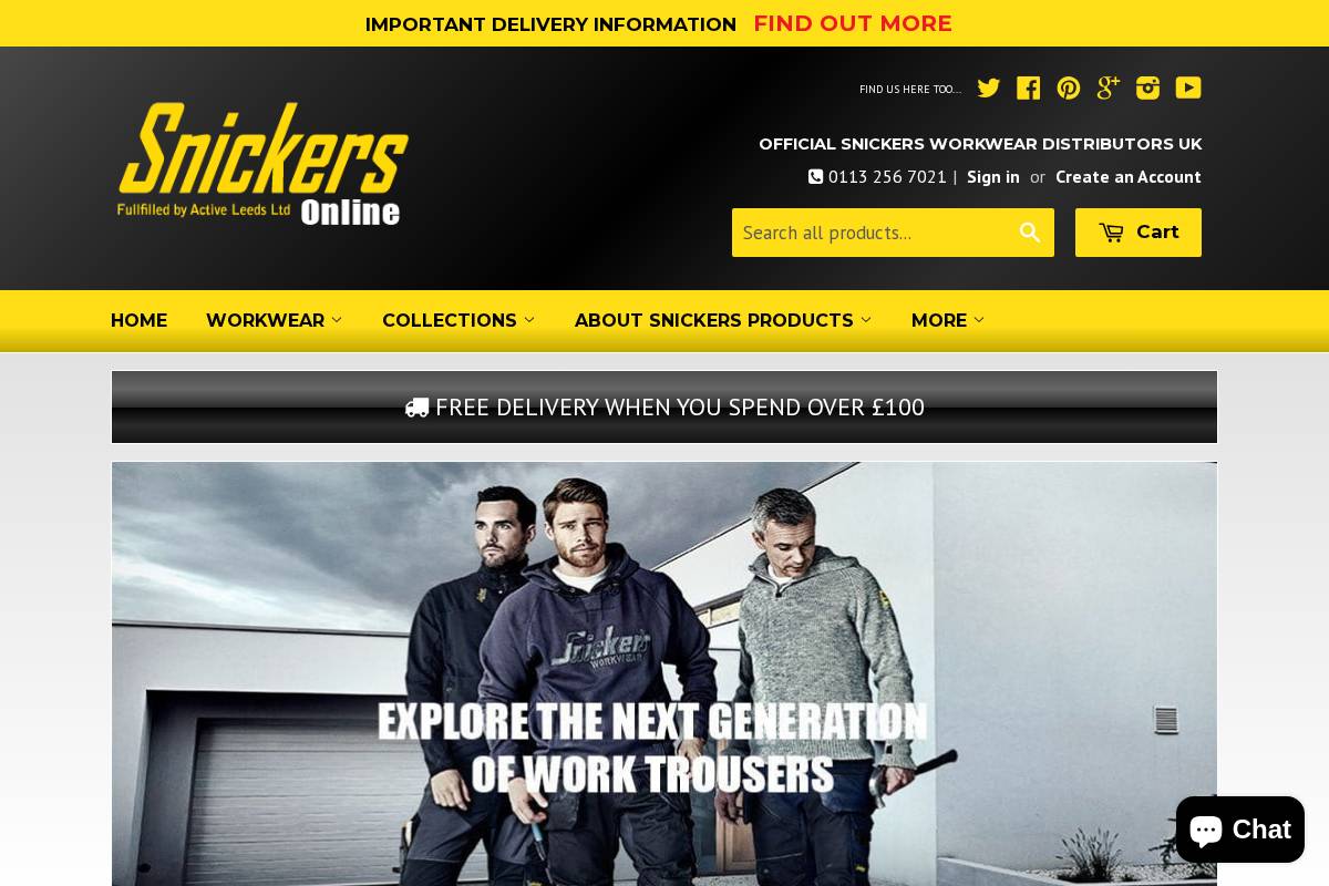 snickersonline.co.uk homepage screenshot