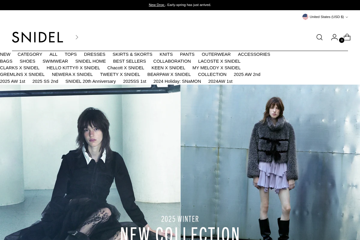 SNIDEL homepage screenshot