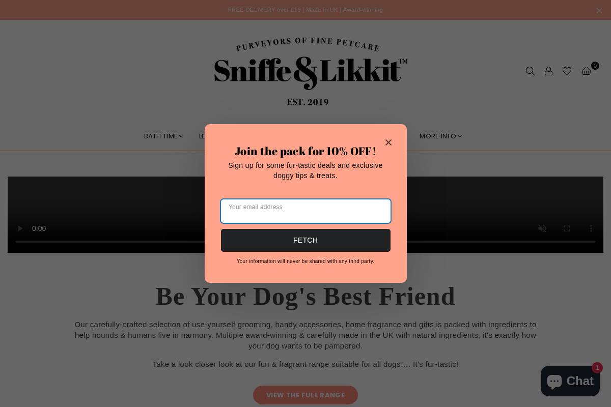 Sniffe & Likkit homepage screenshot