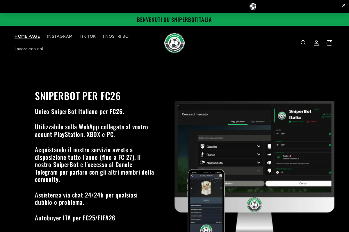 SNIPERBOTITALIA homepage screenshot