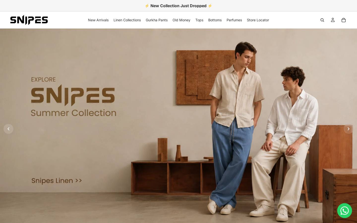 snipesmenswear.com homepage screenshot