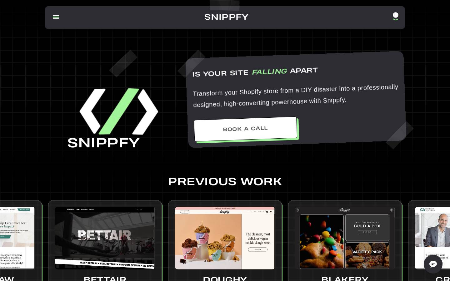 snippfy.com homepage screenshot