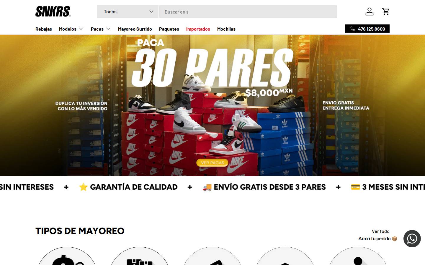 snkrsmayoreo.mx homepage screenshot