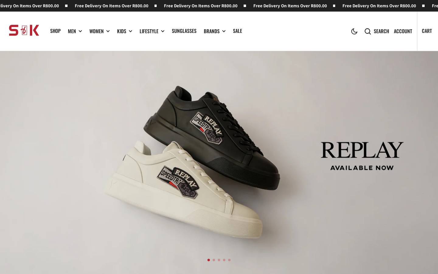 snkshowroom.co.za homepage screenshot