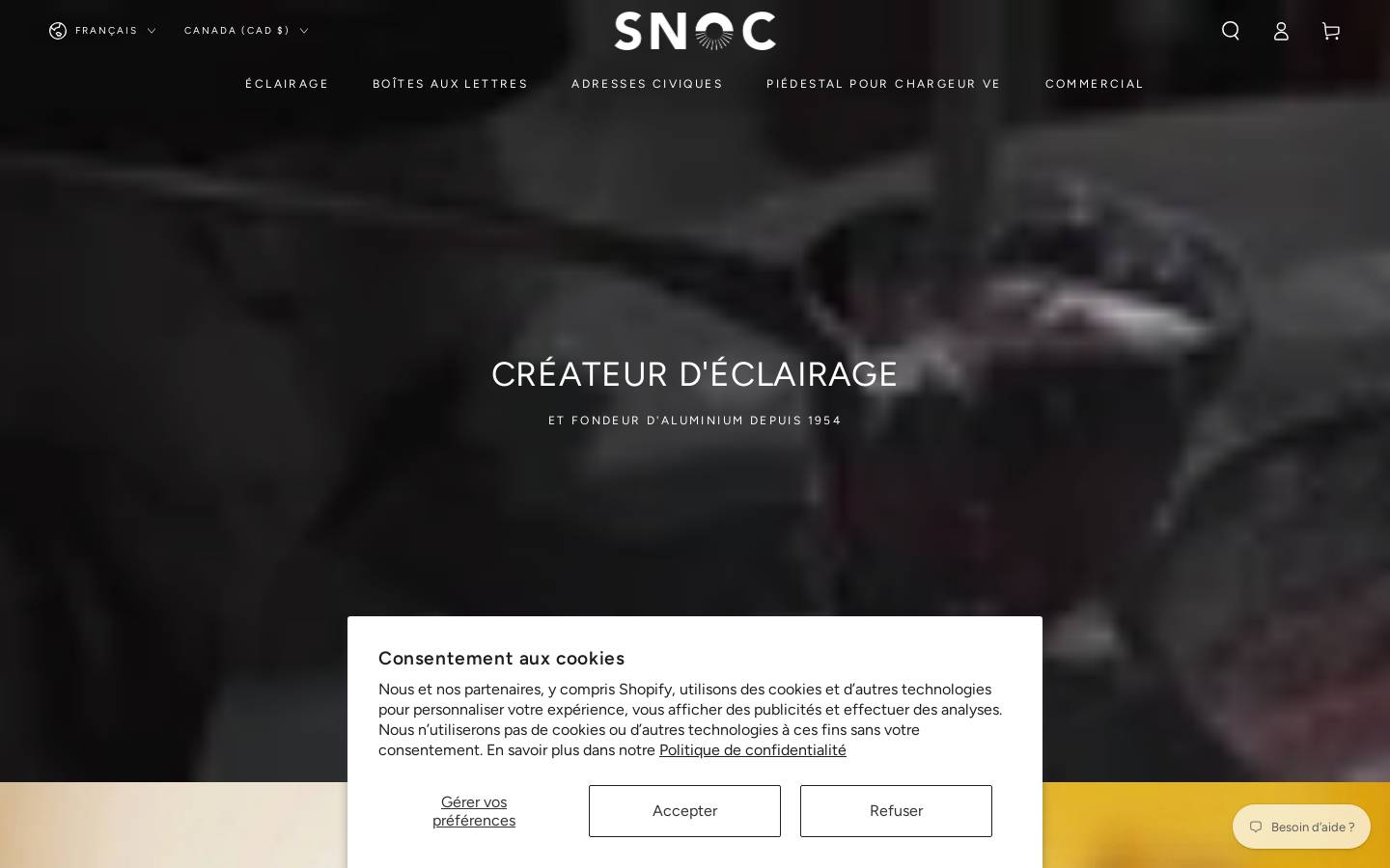 Snoc homepage screenshot