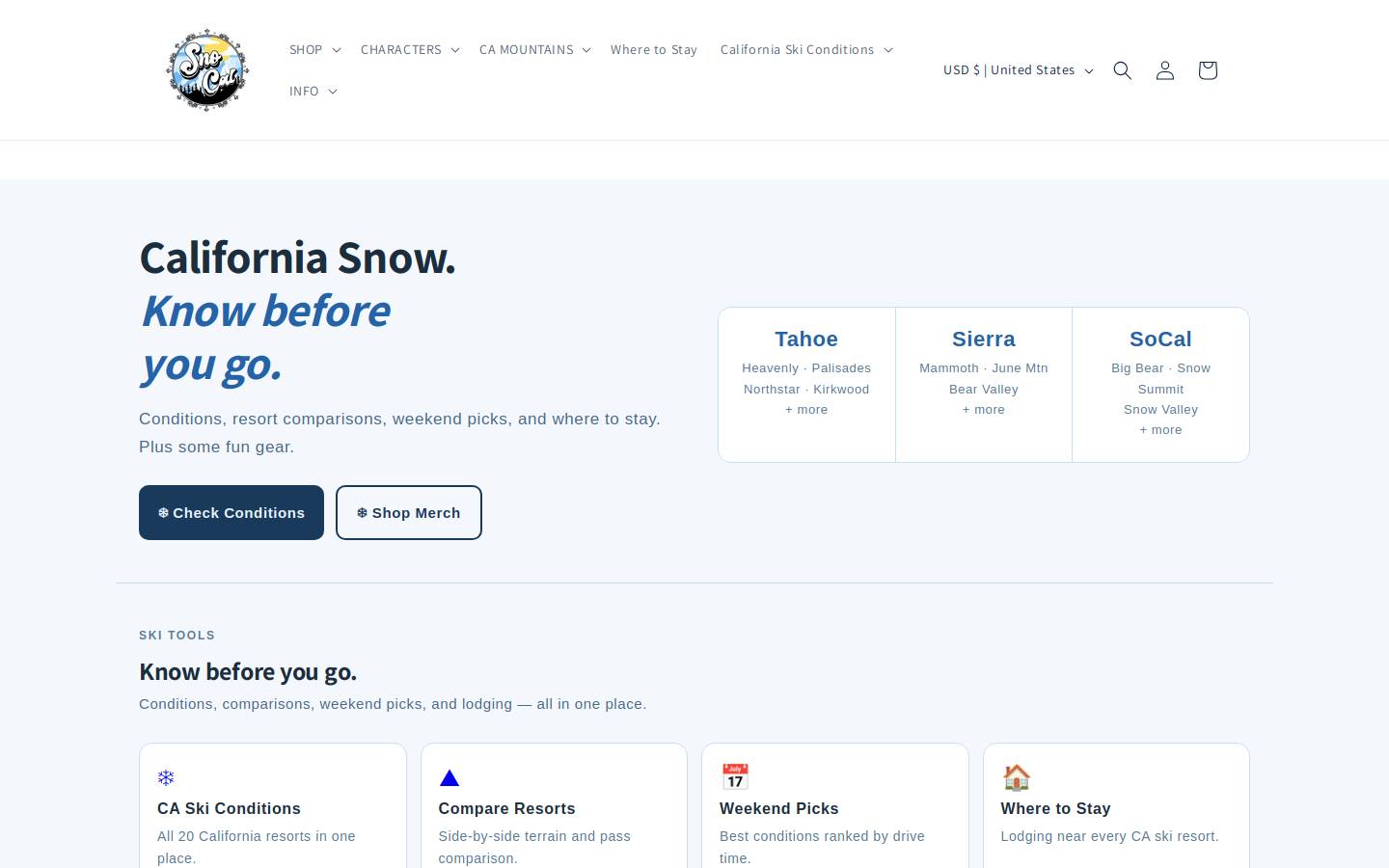 snocaldesigns.com homepage screenshot