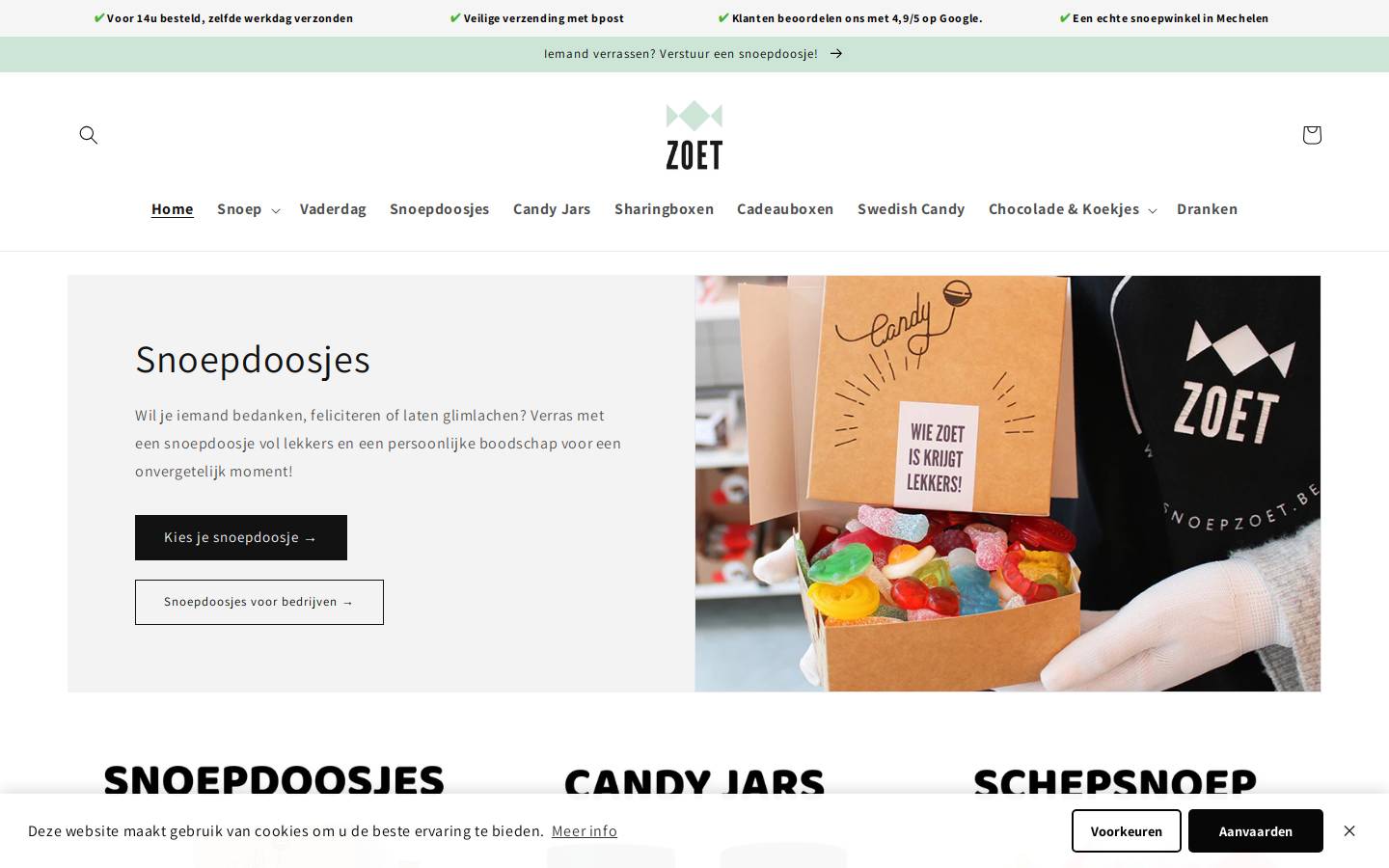 ZOET homepage screenshot