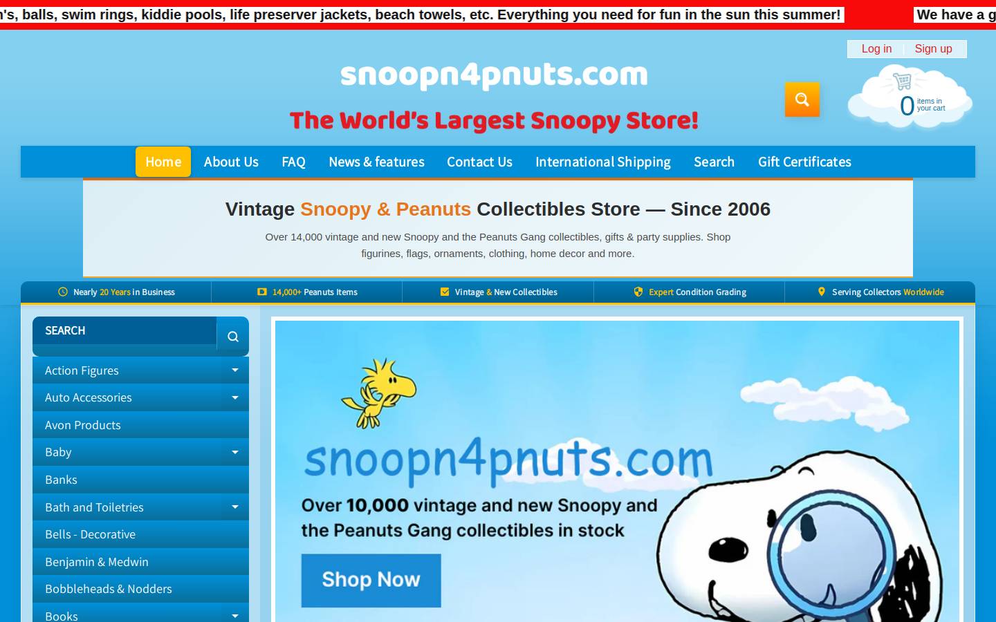 snoopn4pnuts.com homepage screenshot