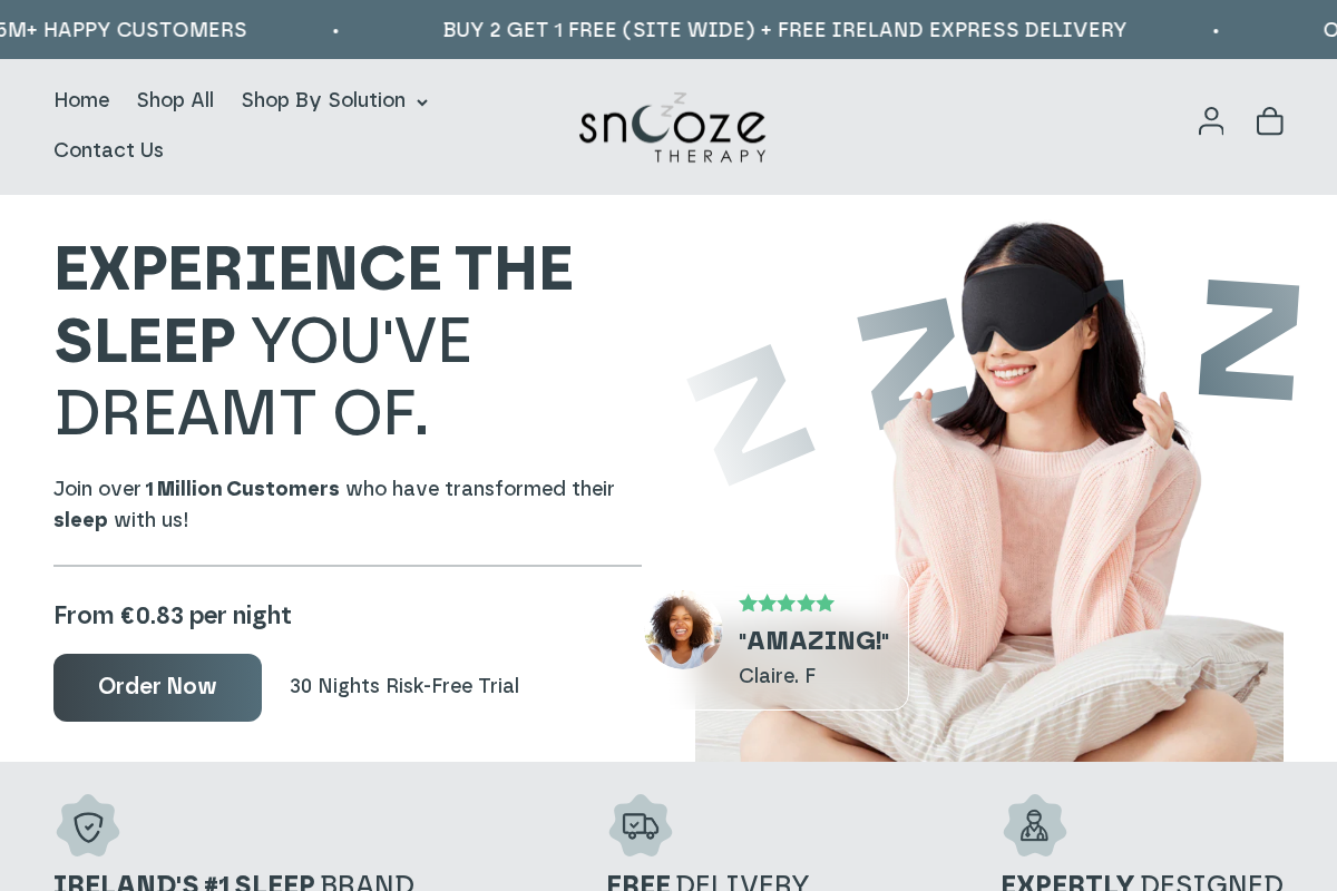 Snoozetherapy homepage screenshot