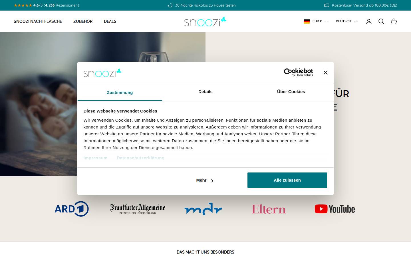 Snoozi homepage screenshot