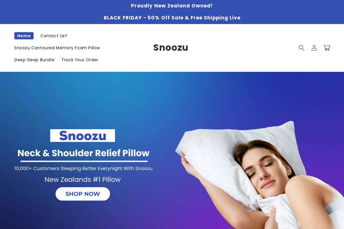 Snoozuofficial homepage screenshot