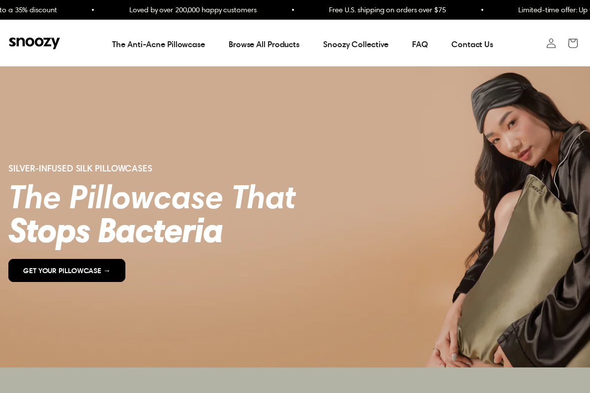 Snoozy homepage screenshot