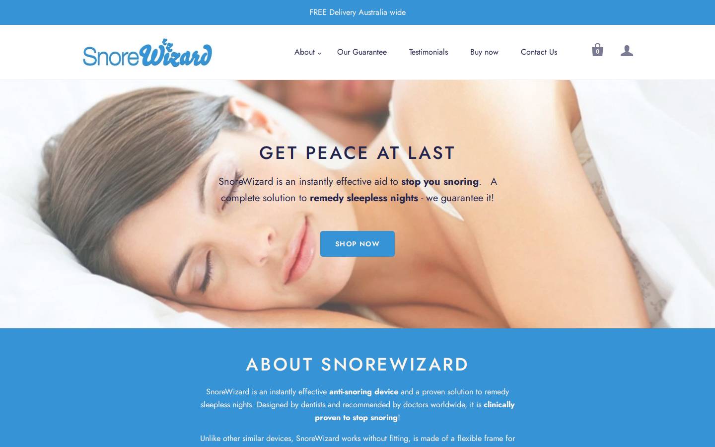 snorewizard.com.au homepage screenshot