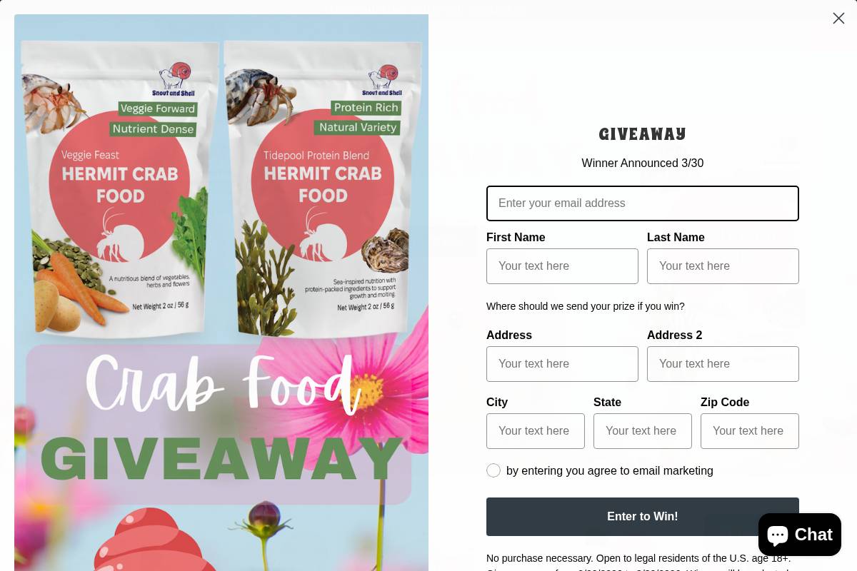 snoutandshell.com homepage screenshot