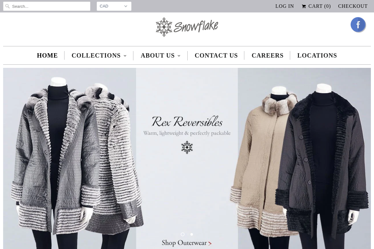 snowflakecanada.com homepage screenshot