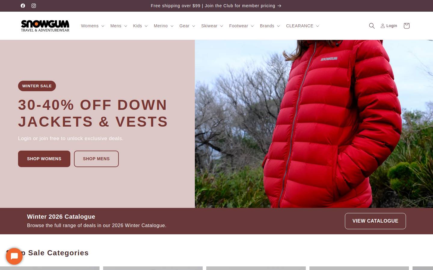 Snowgum homepage screenshot