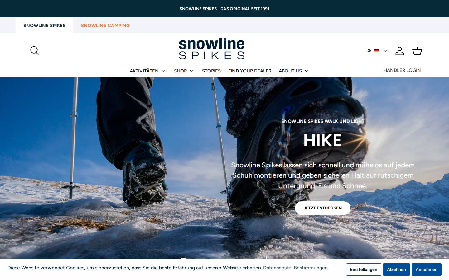 snowlinespikes.com homepage screenshot