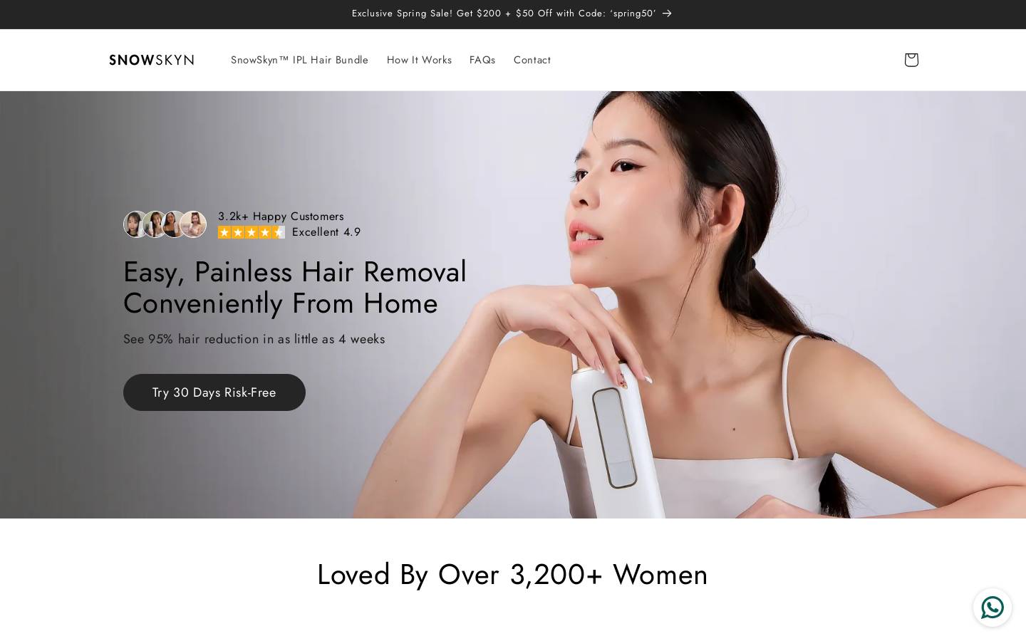 snowskyn.com homepage screenshot