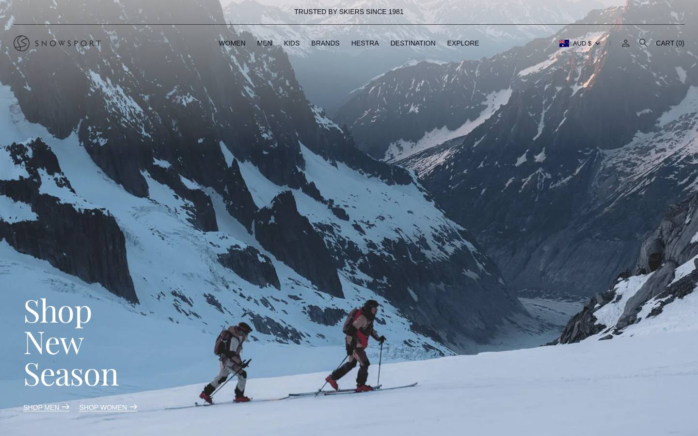 snowsport.com homepage screenshot