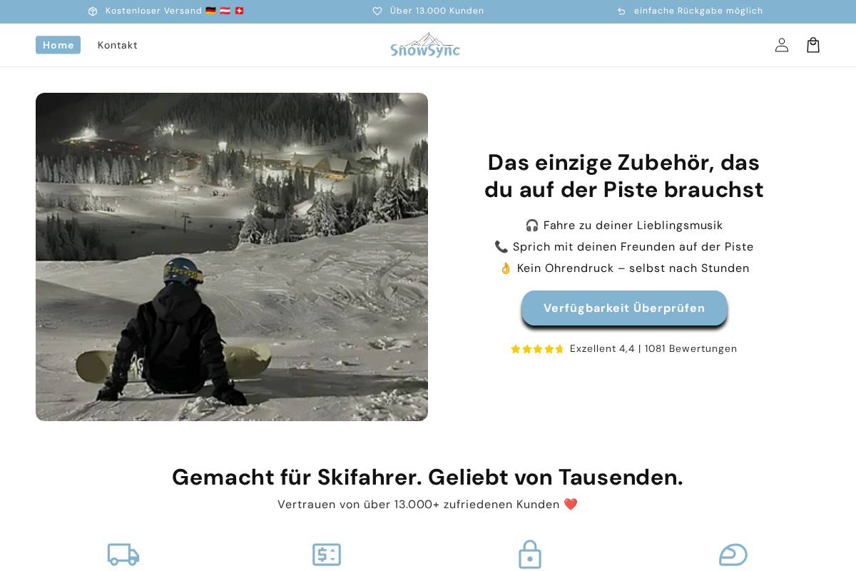 snowsync.de homepage screenshot