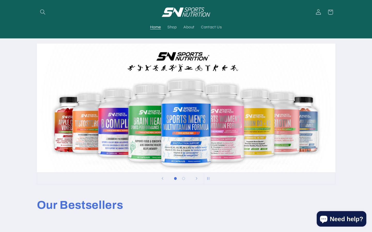 snsportsnutrition.com homepage screenshot