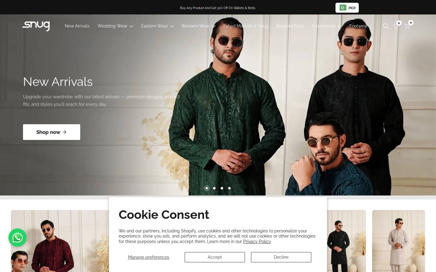 snug.pk homepage screenshot