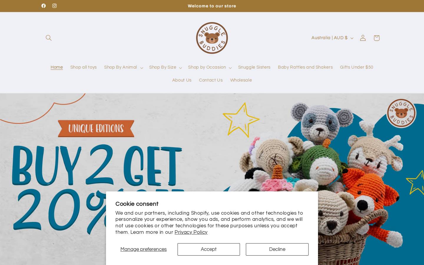 snugglebuddies.com.au homepage screenshot