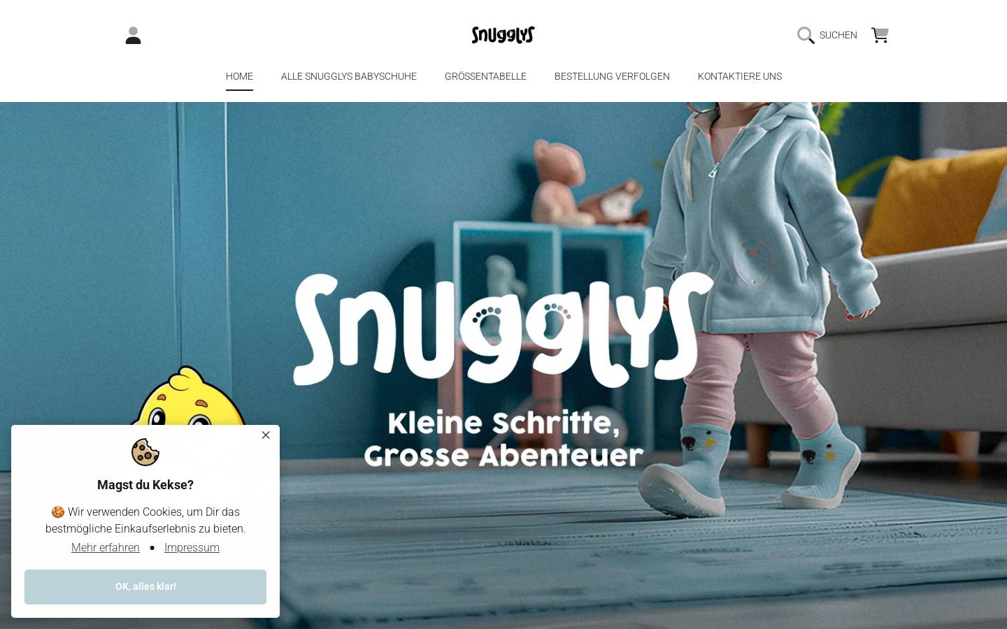 Snugglys homepage screenshot