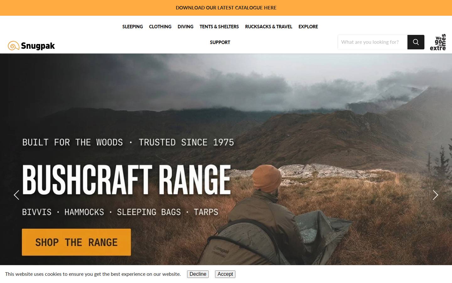 Snugpak homepage screenshot