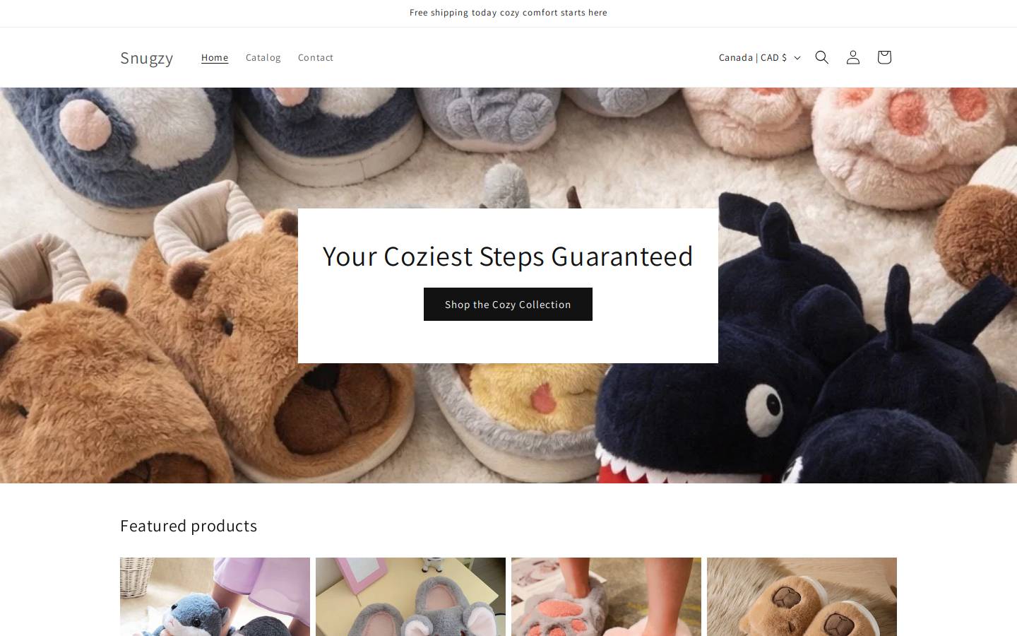 Snugzy homepage screenshot