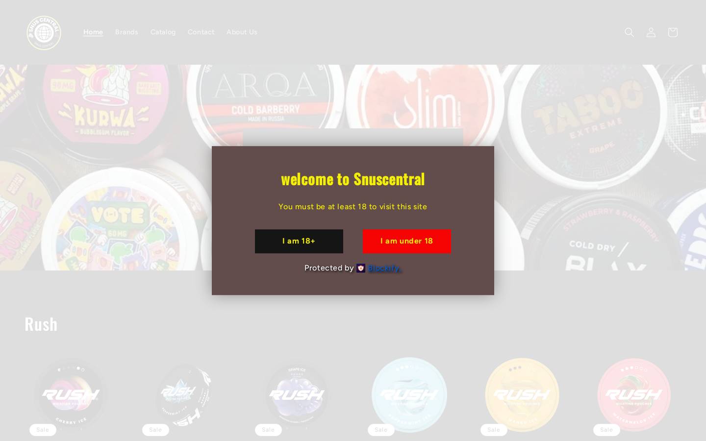 snuscentraleg.shop homepage screenshot