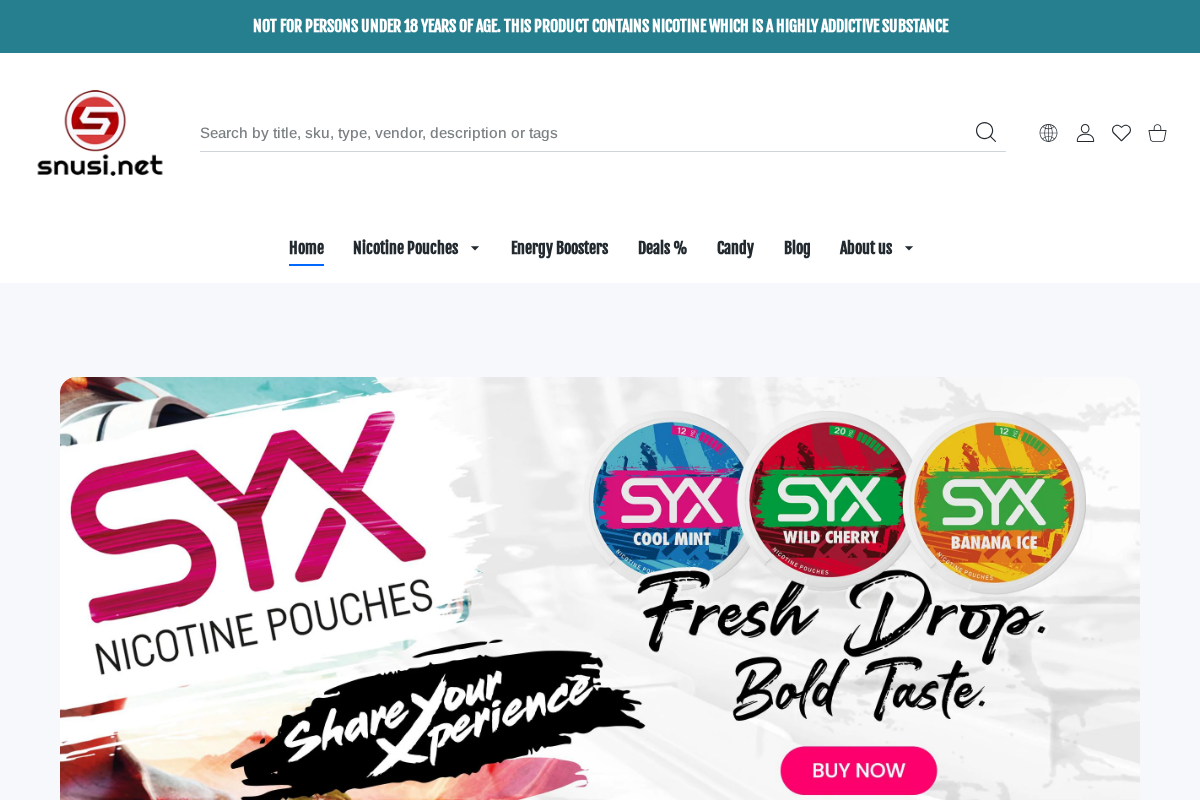 Snusi.net homepage screenshot