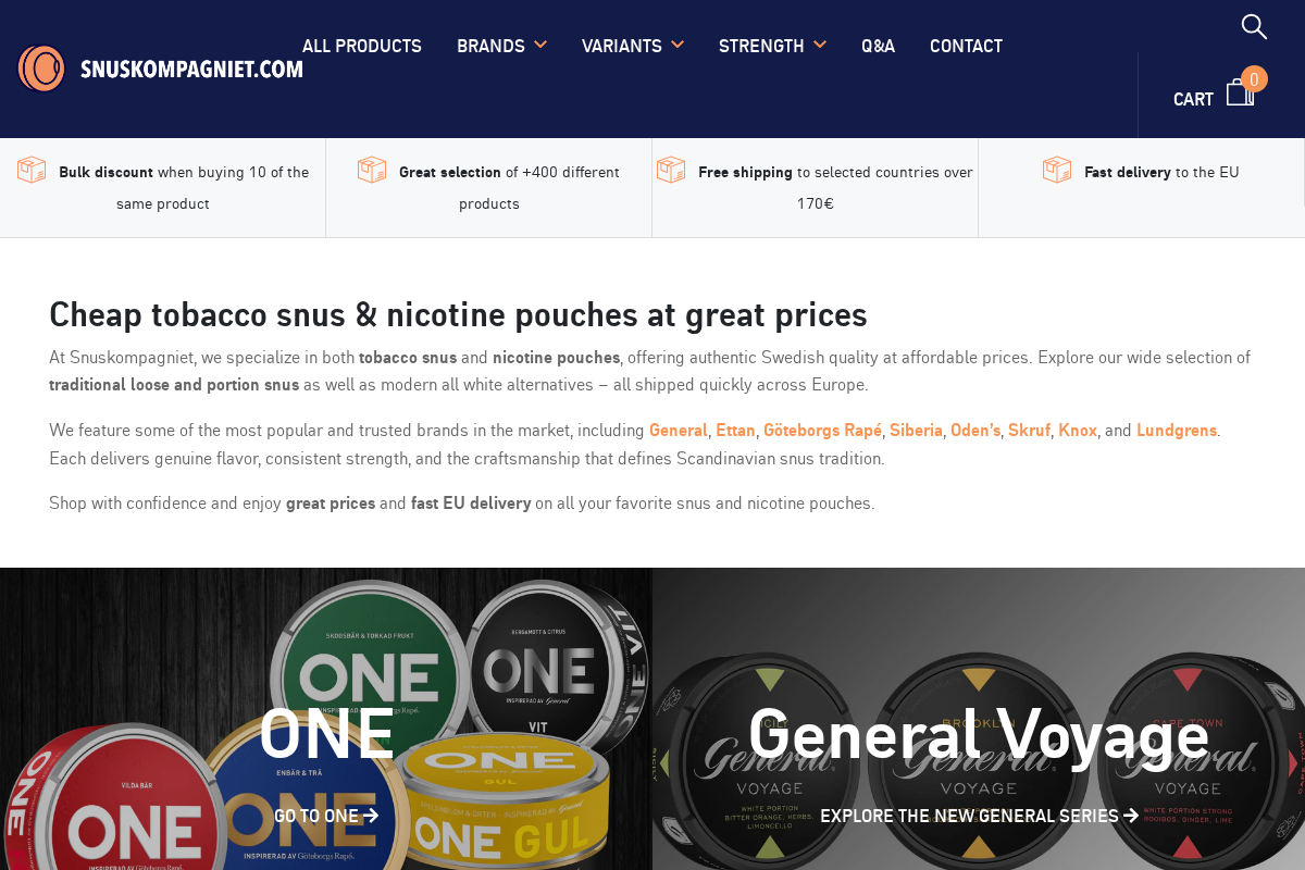 Snuskompagniet homepage screenshot