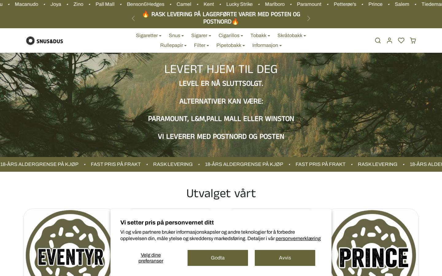 Snusogdus homepage screenshot