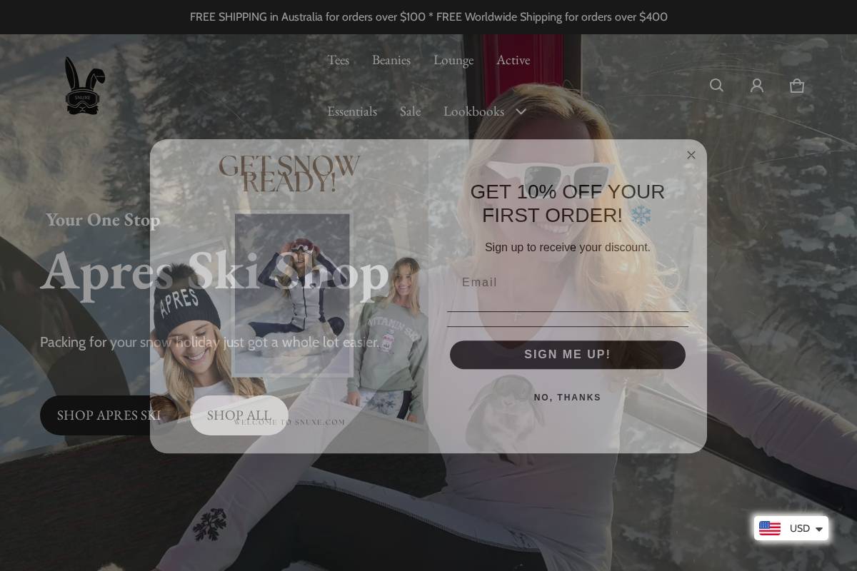 snuxe.com.au homepage screenshot