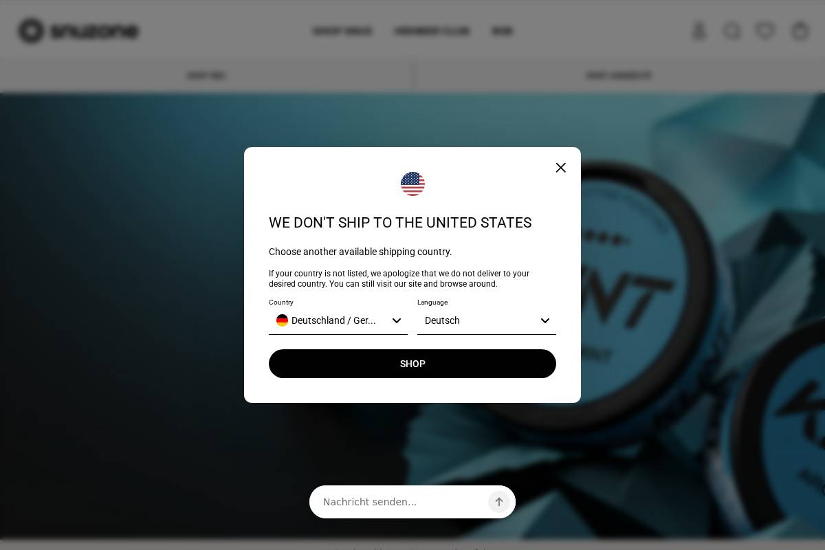 Snuzone homepage screenshot