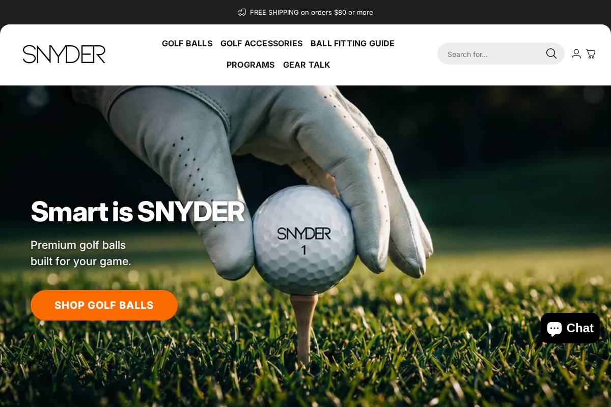 snydergolfusa.com homepage screenshot