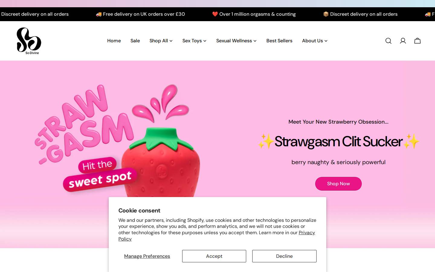 So Divine homepage screenshot