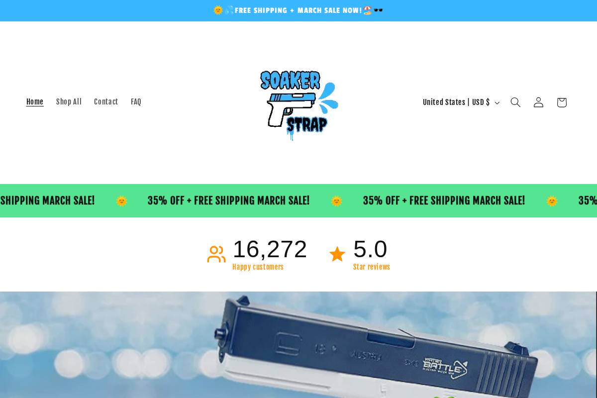 soakerstrap.com homepage screenshot