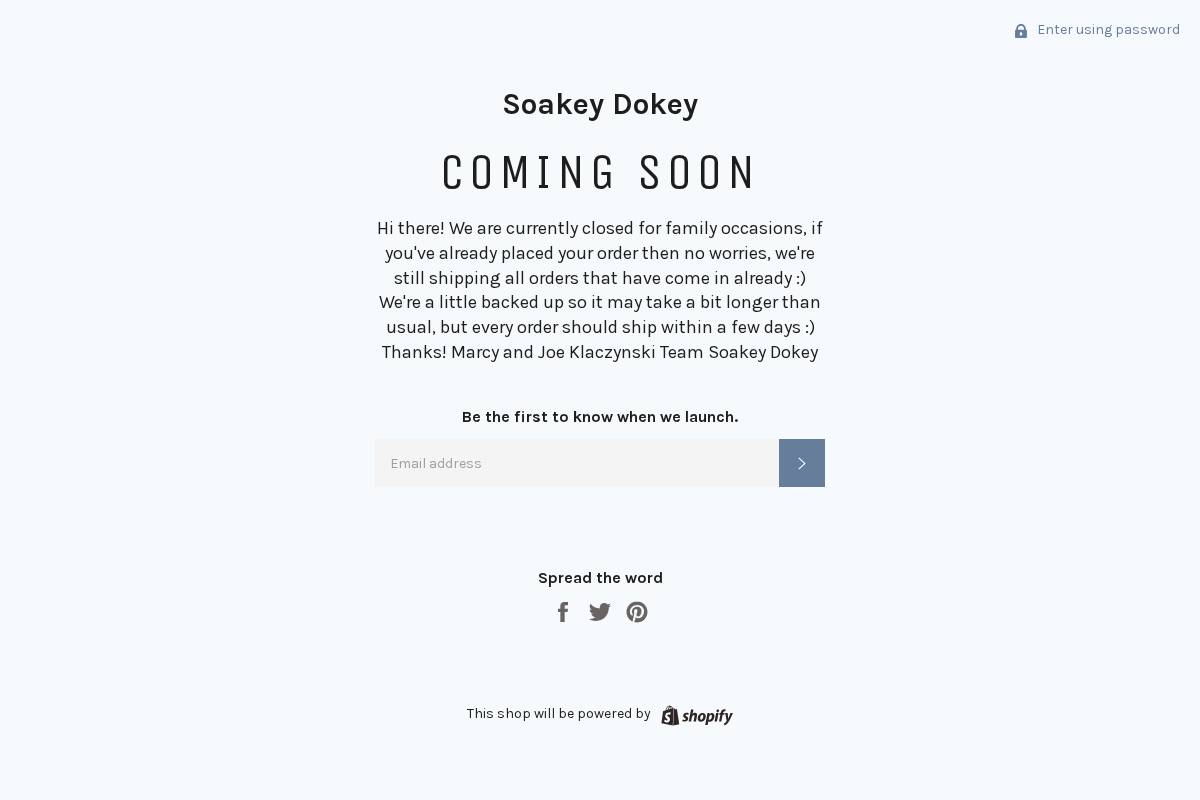 soakeydokey.com homepage screenshot