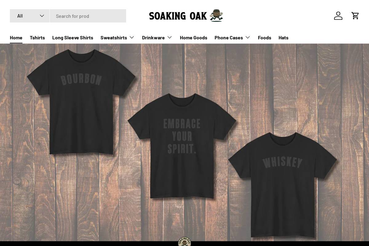 soakingoak.com homepage screenshot