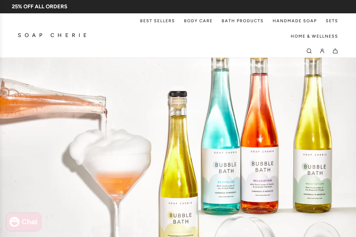 Soap Cherie homepage screenshot